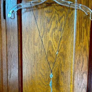 JJill adjustable necklace dark brown and silver